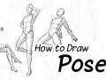 Des croquis de mannequins pour apprendre le pose dessin femme, montrant diverses postures dynamiques.