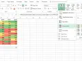 Visualizzazione di un piano di concimazione Excel con scale di colori per i dati.