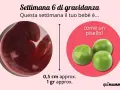 A 6 settimana di gravidanza, il tuo bebè è grande come un pisello, circa 0,5 cm e 1 grammo.