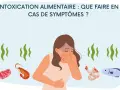 Une femme souffre de symptômes d'intoxication alimentaire. Que faire en cas de symptômes ? Viande, crevettes, poisson.
