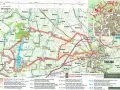 Piastowski trakt rowerowy w Gnieźnie i okolicach. Mapa szlaków rowerowych z zaznaczonymi atrakcjami turystycznymi.