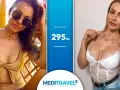 Kobiety prezentujące efekt powiększenia piersi implantami 295 ml. Dwie kobiety w strojach kąpielowych i bieliźnie, podkreślające swoje nowe kształty.