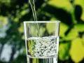 Rent vatten hälls i ett glas. Tänk på borra vattenbrunn pris för egen, ren tillgång.