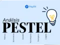 Análisis PESTEL: Políticos, Económicos, Sociales, Tecnológicos, Ecológicos, Legales. Una bombilla ilumina la idea de un análisis estratégico.