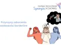 Ilustracja przedstawia trzy postacie symbolizujące emocje, w tym jedną zmartwioną, oraz myśl o DNA.