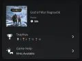 Kratos y Atreus en God of War Ragnarök. 56 horas jugadas y 1 trofeo platino. ¡Una aventura épica!