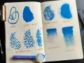 Przykłady technik jak rozcierać pastele olejne: linie, kształty, stippling, gradienty i blendowanie.