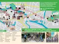 Mapa rowerowa Wrocławia z zaznaczonymi atrakcjami, w tym Rynkiem, Ostrowem Tumskim i Mostem Zwierzynieckim. Idealna do odkrywania wrocławskich atrakcji.