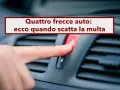 Dito che preme il pulsante delle quattro frecce auto, con testo "Quattro frecce auto: ecco quando scatta la multa".