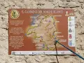 Mappa del Cammino dei Borghi Silenti, un percorso di 86 km tra natura, storia e borghi medievali dell'Umbria.