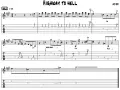 Notenblatt für das Gitarrensolo von "Highway to Hell" mit TAB-Notation.