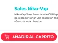 Botella de Niko-Vap Salt Benzoate, con la fórmula de la nicotina optimizada para rápida absorción.