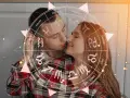 Para Panny, jaki znak zodiaku pasuje? Romantyczna para na tle koła zodiaku, symbolizującego astrologiczne dopasowanie.