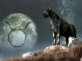 Byk na tle księżyca z symbolem zodiaku. Jego ascendent w byku zapowiada siłę i stabilność.