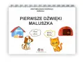 Książeczka "Pierwsze dźwięki maluszka" uczy dzieci odgłosów zwierząt. Dowiedz się, jak grać na drumli, naśladując psa i kota.