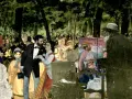Collage d'œuvres impressionnistes, dont une scène de danse et des convives, évoquant une analyse du Bal du Moulin de la Galette.