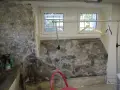 Feuchtigkeit im Keller selbst beseitigen: Schimmel und Salzausblühungen an der Wand erfordern Maßnahmen.