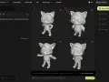 Uroczy kotek w stylu anime 3d, w stroju z kapturem i kurtce, gotowy do przygody.