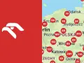 Mapa Polski z zaznaczonymi punktami, gdzie możliwa jest wymiana punktów Vitay na paliwo.