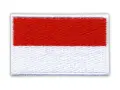 Naszywka z haftowaną flagą Indonezji: czerwony pas nad białym.