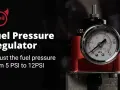 A fuel pressure regulator with a gauge showing 9 PSI. Learn how to check fuel pressure for optimal engine performance.