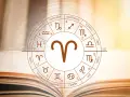 Koło zodiaku z symbolem Barana w centrum. Obok widnieje napis "kobieta baran", sugerujący horoskop.