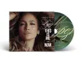 Jennifer Lopez w okładce albumu "This Is Me... Now". Jej twarz dominuje na okładce, a płyta CD obok zawiera tytuł.