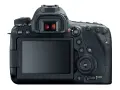 Arrière d'un appareil photo reflex numérique noir, le **Canon 6D Mark IV**, avec son écran LCD, son viseur et ses boutons de commande.