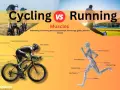 Cycling vs Running: A muscle comparison showing how both activities engage quadriceps, hamstrings, glutes, and core.