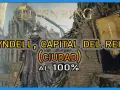 Un guerrero se alza ante Leyndell, Capital del Reino en Elden Ring. La ciudad, explorada al 100%, se revela majestuosa.