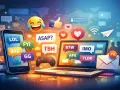Digitale Kommunikation mit vielen Abkürzungen wie LOL, FYI, BRB, GG, ASAP, TBH, BTW, IMO, AFK, TLDR. Was bedeutet HZM Jugendsprache? Hier sind Beispiele!