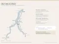 Mappa del lago di Como con indicati i collegamenti in treno e traghetto, ideale per un viaggio in moto sul lago di Como.