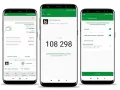 Trzy ekrany smartfonów pokazujące aplikację bankową z kodem BLIK i ustawieniami.