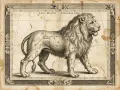 Lew Major Constellatio, z gwiazdami tworzącymi jego sylwetkę. Lew, jako znak zodiaku, symbolizuje ogień, siłę i odwagę.