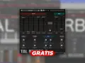 Interfejs wtyczki TAL Reverb 4 z suwakami i pokrętłami do kształtowania dźwięku. Napis "GRATIS" na czerwonym tle.