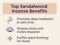 Discover the healing properties of sandalwood incense: promotes meditation, reduces stress, and purifies space for rituals.