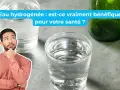Un homme pensif regarde des verres d'eau, s'interrogeant sur les bienfaits de l'eau hydrogénée et le potentiel danger.