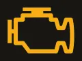 Gelbe kontrollleuchten auto: das Symbol für den Motor leuchtet auf. Zeit für eine Werkstatt!