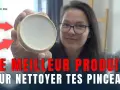 Une femme présente un produit pour nettoyer la peinture acrylique. Le meilleur nettoyant pour tes pinceaux.