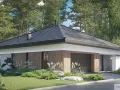 Nowoczesny dom z garażem, otoczony sosnami. Projekt homekoncept 97 g2 to marzenie o spokoju i komforcie.