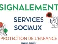 Signalement services sociaux : protection de l'enfance. Illustration d'enfants en détresse, appelant à l'aide.
