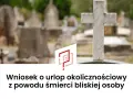 Cmentarz z krzyżem i nagrobkami. Wniosek o urlop okolicznościowy z powodu śmierci babci.