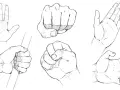 Étude de mains en différentes poses, esquissées par une personne en train de dessiner.