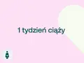 1 tydzień ciąży. Delikatne serce i ikony D+ oraz kobiety w ciąży.