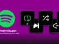 Stream Deck mit Spotify-Symbolen und Wiedergabesteuerung. Perfekt für Musik-Streamer.