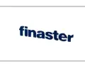 Niebieski napis "finaster" na białym tle.