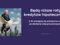 Mężczyzna na gołębiu nad miastem. Pytanie: o ile spadnie rata kredytu po obniżeniu stóp procentowych?