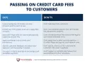 Guide on how to pass credit card processing fees to customers, listing DOs and DON'TS. Includes tips on transparency, legal limits, and customer communication.