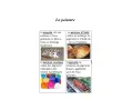 Tableau comparatif du vocabulaire peinture : gouache, huile, acrylique et aquarelle, avec illustrations.
