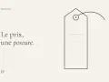 Le prix, une posture. Illustration d'une étiquette avec un point rose.